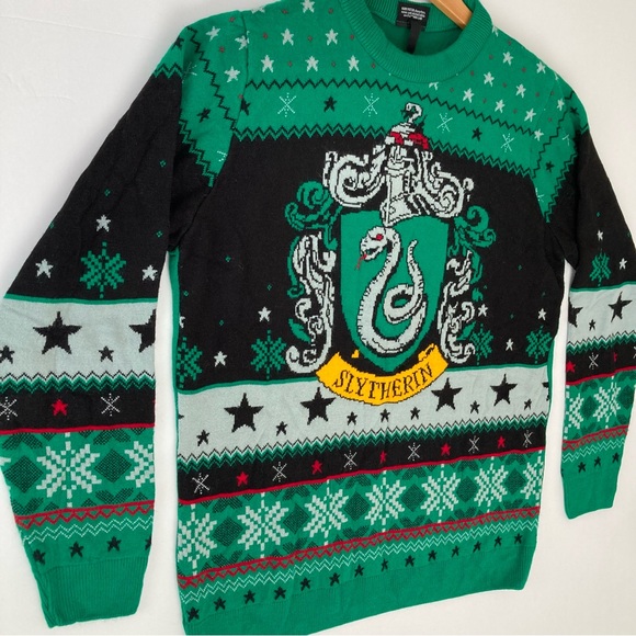 Harry Potter Slytherin Christmas Crew Neck Sweater - Picture 3 of 7